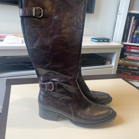 Born Shoes Gibb Women Zip up Leather Tall Knee High Western Riding Boot - Picture 2 of 3